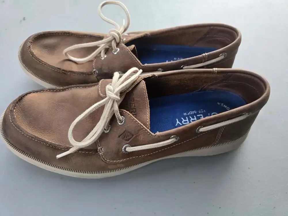Sperry Top Sider Men’s Sz 11.5 Defender 2 eye Boat Shoe -STS14511 Brown Leather
